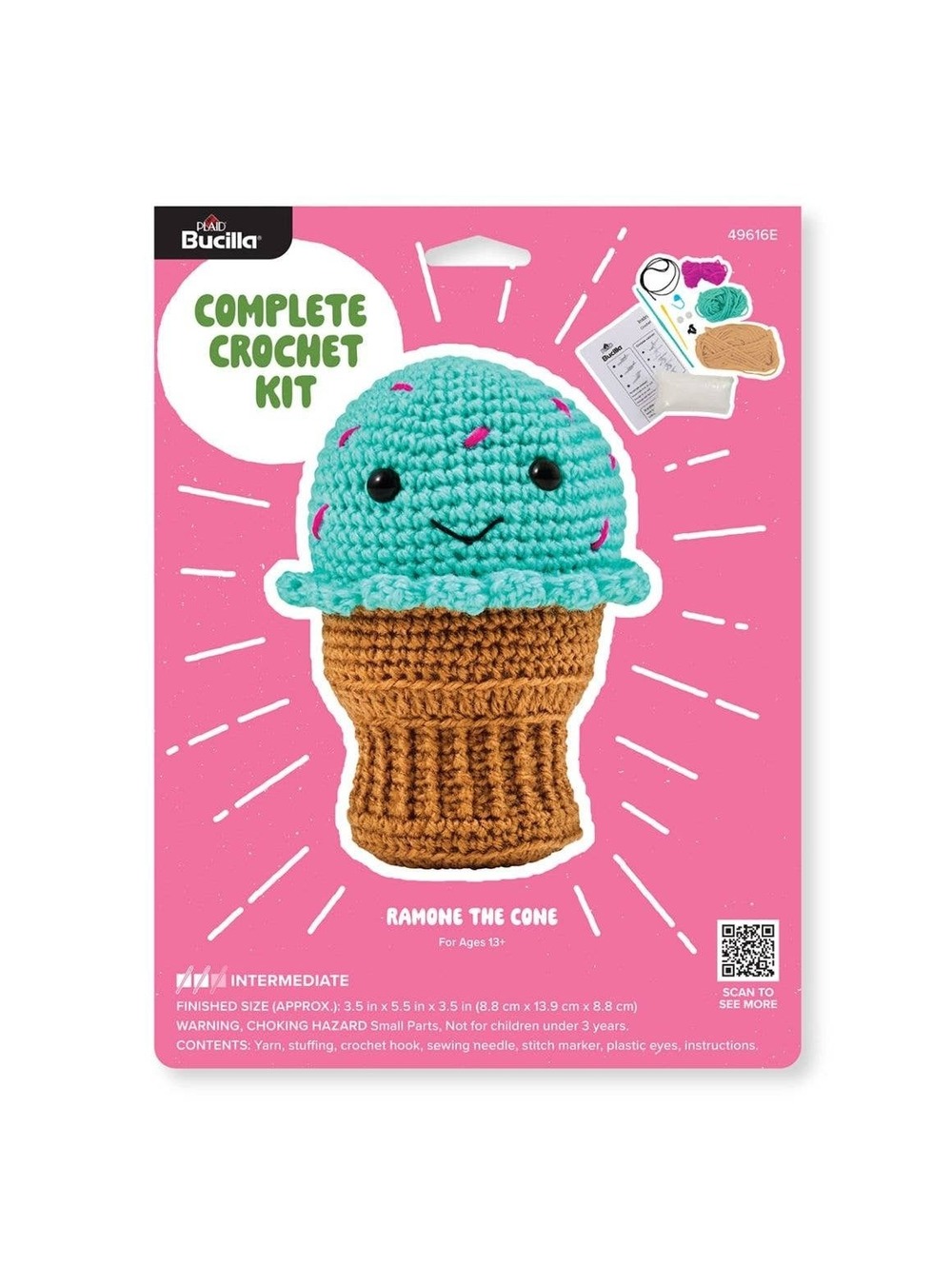 Plaid Crafts - Bucilla Amigurumi Crochet Kit - Ramone the Cone